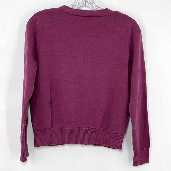 J. Jill Cardigan Women S Petite Mauve Knit Button Up Round Sweater - Picture 2 of 7